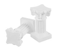 PACKOVE Roman Pillar Candle Holders Reusable and Not Easy to Break Made of Sturdy Abs Material 2pcs White Nordic Style for Table Decoration and Home Festive Settings