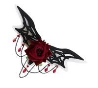 PACKOVE Romantic Rose Hair Clips Gothic Bat Tassel Design for Valentine's Day Halloween Accessories for Parties and Unique for Women