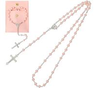 PACKOVE Rosary Necklace with Cross Pendant Durable Prayer Beads for Women Lightweight and Comfortable for Daily Wear present for Catholic Occasions Includes