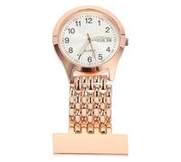 PACKOVE Rose Gold Nurse Lapel Watch with Luminous Dial Upside Down Readable Clip Brooch Fob Watch for Medical Professionals Convenient and Practical Pocket Timepiece for Nurses and Doctors