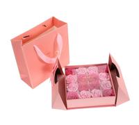 PACKOVE Rose present Box Roses Birthday Bouquet Romantic Scented Pamper Valentines Flowers Floral Surprise Valentine's Day's present Soap Flower Simulation Flower Valentine's Day present Pink Paper