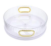 PACKOVE Rotating Makeup Organiser Desktop Cosmetic Storage Tray with Large Capacity Pet Tray, Space-saving Design and Easy Identification for Settings and Purposes