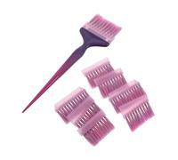 PACKOVE Salon Hair Dye Brush Replacement Set with Red Blue Ergonomic Plastic Heads Reusable Hair Coloring Brushes for Dye and Oil Application Professional Hairdresser Toning Tools