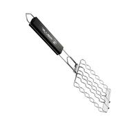 PACKOVE Sausage Scratch Resistant Stainless Steel Barbecue Grill Clamp with Wave Shaped Design and Convenient to Use for Outdoor Camping and Barbecue Activities
