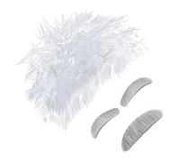 PACKOVE Scientist Cosplay Wig White Short Crazy Wig with Mustache and Eyebrows Professor Costume Accessories for Halloween and Party Dress Up