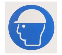 PACKOVE Self Adhesive Helmet Use Safety Sticker Label, Wear Helmet Warning Decal for Construction Sites, Protective Headgear Sign for Workplace Safety Compliance