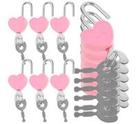 PACKOVE Set of 24 Mini Heart Shaped Padlocks with Two Keys Lightweight Anti-Rust Alloy Locks for Locking Handbag and Diary Books, Vintage Style Small Padlocks for Jewellery Color
