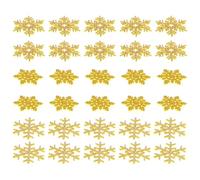 PACKOVE Sewing Patches Snowflake 30Pcs Gold Iron-On Appliques Anchor Star Branch Designs for Clothing Decoration and Fabric Flower Making Supplies
