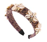PACKOVE Shell Hemp Rope Headband for Women Wide Brim Hairband Spring Design Beach Hair Accessories for Girls and Ladies