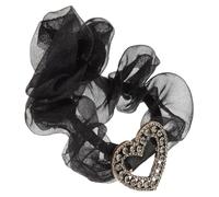 PACKOVE Shiny Rhinestone Heart Hair Tie Elastic Scrunchies for Women Soft Comfortable Ponytail Holder and Wrist Bracelet Fashionable Hair Accessories for Parties Office and Daily Wear