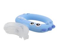 PACKOVE Silicone Dinosaur Shape Whole Mouth Toothbrush for Babies and Gentle on Gums Manual Training Toothbrush Blue for Oral Care Ages 0-3