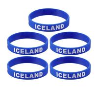 PACKOVE Silicone Sports Bracelet 5 Pack Country Flag Printed Wristbands
