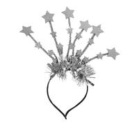 PACKOVE Silver Five-Pointed Star Sequin Hairband, Party Headwear with Shiny Metallic Finish, Performance Hair Hoop for Women and