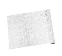 PACKOVE Silver Flower Pattern Static Window Privacy Film Non Adhesive PVC Material, Cuttable Design for Bathroom and Kitchen, Decorative Frosted Glass Window Sticker for Home Privacy