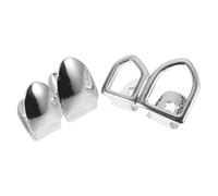 PACKOVE Silver Hip Hop Metal Teeth Grills with Double Hollow Smooth Design and Comfortable Fit, Copper Material Top Teeth Cap for Performances and Parties