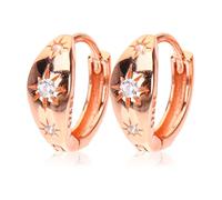 PACKOVE Small Earrings S925 Silver Material 1 Pair Golden Earrings with Sparkly Rhinestones Fine Workmanship, Not Easy to Break for Women for Festival and