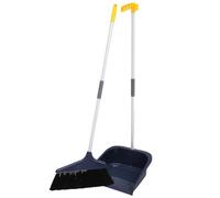 PACKOVE Soft Bristle Broom and Dustpan Set with Ergonomic Handle Plastic Metal Pet Construction Does Not Damage Walls for Wood and Tile Floors