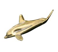 PACKOVE Solid Brass Dolphin Keychain Charm, Antique Copper Finish Miniature Ocean Animal Pendant, Decorative Brass Hanging Ornament for Key Accessories and DIY Crafting