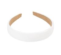 PACKOVE Solid Color PU Leather Headbands for Women Non Slip Wide Brimmed Hair Band for Birthday Parties Cosplay Daily Wear and More White