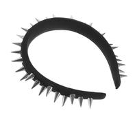PACKOVE Spiked Headband Studded Headband No Slip Resistance to Wear and Tear Cloth Material Black Punk Style Women Casual Day