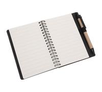 PACKOVE Spiral Notebook Small Spiral Bound Notepad with Pen in Holder Black and Page Marker Index Tabs with Streamlined Note-taking Design, Paper and Iron Material for School Or Birthdays