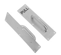 PACKOVE Stainless Steel Door Handle Set for Commercial Use User-Friendly Push Pull Door Handle Silver Finish Minimalist Aesthetic for Restaurants and Interior Spaces