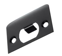 PACKOVE Stainless Steel Door Lock Strike Plate Black Sl Shaped Latch Plate with Reliable Secure Locking for Wooden Door Lock Tongues