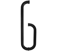 PACKOVE Stainless Steel Shower Door Handle Black L-Shaped 25mm Round Tube Grab Handle for Sliding Glass Shower Doors Bathroom Safety Support Aid