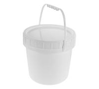 PACKOVE Storage Bucket Thickened Reinforced Construction with Lid and Handle White 5l Secure Screw Lid, Preserves Freshness, Prevents Cracking, for Busy Kitchens