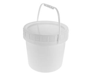 PACKOVE Storage Bucket Thickened Reinforced Construction with Lid and Handle White 5l Secure Screw Lid, Preserves Freshness, Prevents Cracking, for Busy Kitchens
