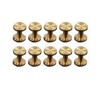 PACKOVE Sunflower Screws Easy to Use Brass Flat Fastener Rivets 10pcs Environmentally Friendly and for Leather Belt for Leathercraft Projects