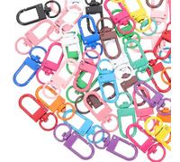 PACKOVE Swivel Clasps with Smooth Flexible Operation Zinc Alloy 50pcs and Convenient Trigger Snap Sturdy Metal Lobster Claw Clips for Random Color for Luggage Straps and Backpacks