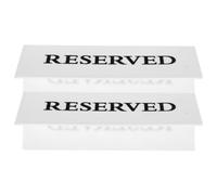PACKOVE Table Reserved Signs Practical Seat Distinguishing Display Acrylic 2pcs V Shaped Reusable Desktop Table Signs with White Decorative Design for Restaurant and Meetings