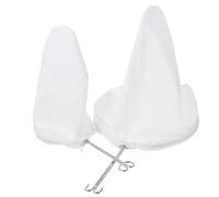 PACKOVE Tea Strainer Filter Bags White 2pcs Stainless Steel and Cotton Cloth with Sturdy Steel Not Easy to Deform for Loose Tea and Brewing