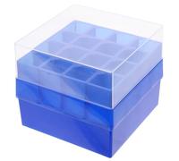 PACKOVE Test Tube Holder Freezer Container Plastic with Lid Fits 16 X 50ml Centrifuge Tubes Blue Visual Inspection Freezing for Scientific Research and Personal Use