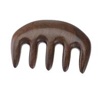 PACKOVE Thick Golden Silk Sandalwood Massage Comb with Wide Five Teeth Ergonomic Scalp Massaging Tool for Stress Relief and Fatigue Natural Wooden Massager for Neck Back Hand and Arm