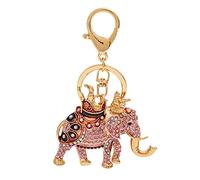 PACKOVE Three-Dimensional Diamond Elephant Car Keychain Pendant Pink Tote Purse Ladies Bag Accessories Holder Crystal Key Ring Handbag Charm