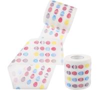 PACKOVE Toilet Paper Roll Made from Wood Pulp Easter with Delicate Patterns 2 Rolls for Comfortable and Easy Carrying, for Everyday Use and Travel
