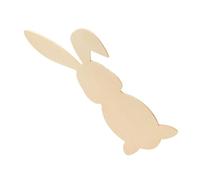 PACKOVE Unfinished Wood Chip DIY Material Rabbit Shaped Wooden Slice Lightweight Without Burr Khaki Wood Ornament for Easter Craft Decoration