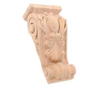 PACKOVE Unfinished Wood Corbels Pair Wooden Roman Column Decorative Carvel Crafts in Khaki Solid Wood European Style Elegant Classic Design for Conference Rooms and Architectural