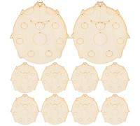 PACKOVE Unfinished Wood Pieces Double-Sided Graffiti Easy to Paint 10pcs Ladybird Shaped Wooden Slices in Beige for DIY Crafts for Easter and Spring Decorations