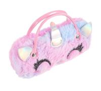 PACKOVE Unicorn Eyeglass Case Plush Material, Sturdy Glasses Case with Handle for Traveling, Suitable for Boys and Girls Eyewear and Makeup Storage