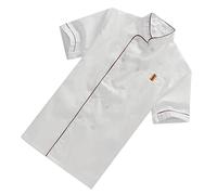 PACKOVE Unisex Summer Short-sleeve Chef Coat Casual Loose Catering Jacket for Restaurant Bakery Hotel White