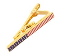 PACKOVE US Flag Tie Clip for Men, Alloy Material with Elegant Polished Finish, Prevents Slipping and Resists Bending, for Business Meetings and Client Visits, Patriotic Formal Necktie Pin
