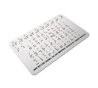 PACKOVE Uzbek Braille Alphabet Board with Raised Tactile Dots and Punctuation, Stainless Steel Lightweight Learning Aid for Blind in Braille Classroom Supply