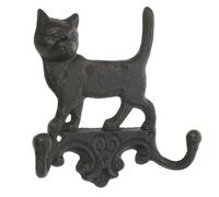 PACKOVE Vintage Black American Country Style Animal-Shaped Double Hooks Cast Iron Wall Hook Sturdy Wall Hanger Without Burr for Courtyard Decoration and Hallway for Umbrellas Or Towels