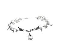 PACKOVE Vintage Leaf Hair Crown with Crystal Pendant Bridal Wedding Hair Accessories Headband for Women and Elegant Retro Design for Special Occasions and Parties