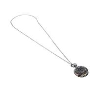 PACKOVE Vintage Pocket Watch Necklace for Men Quartz Watch Relief Dragon Pattern Pendant Stainless Steel Chain