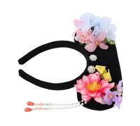 PACKOVE Vintage Qing Dynasty Floral Headband Elegant Chinese Royal Court Hair Hoop for Women Comfortable Lightweight Traditional Princess Hairpiece for Photography and Costume Events