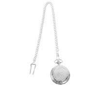 PACKOVE Vintage Roman Numeral Pocket Watch for Men in Silver with Quartz Movement and Portable Design